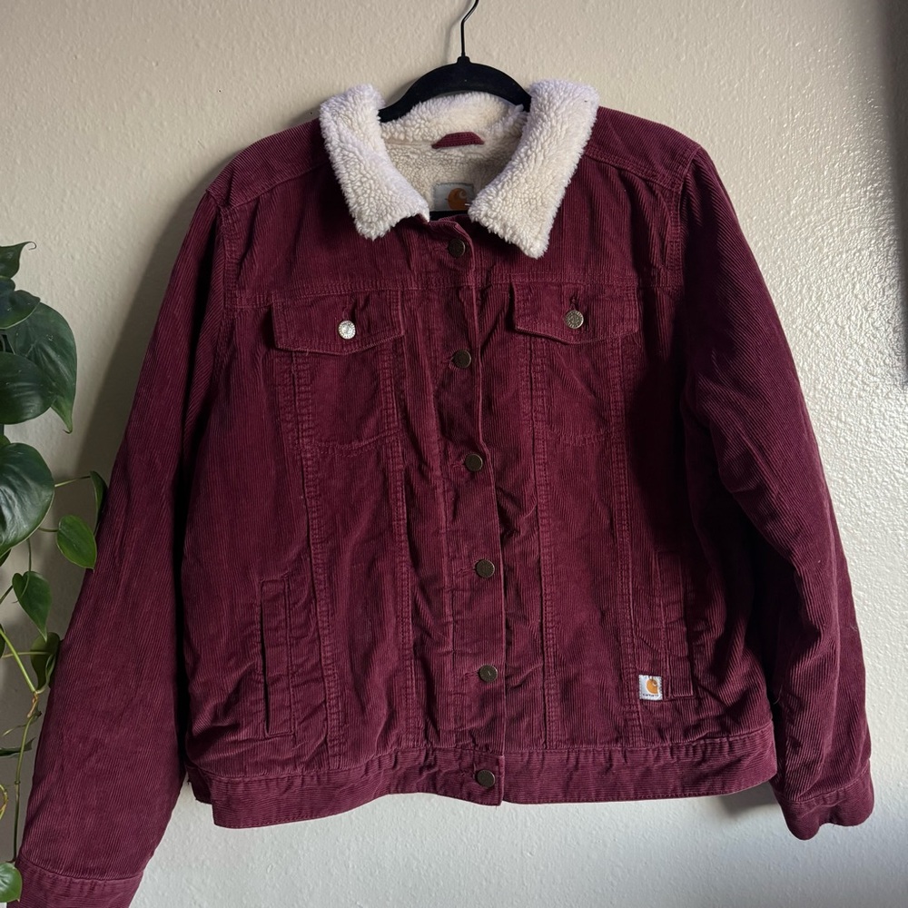 RARE carhartt sherpa lined corduroy jacket